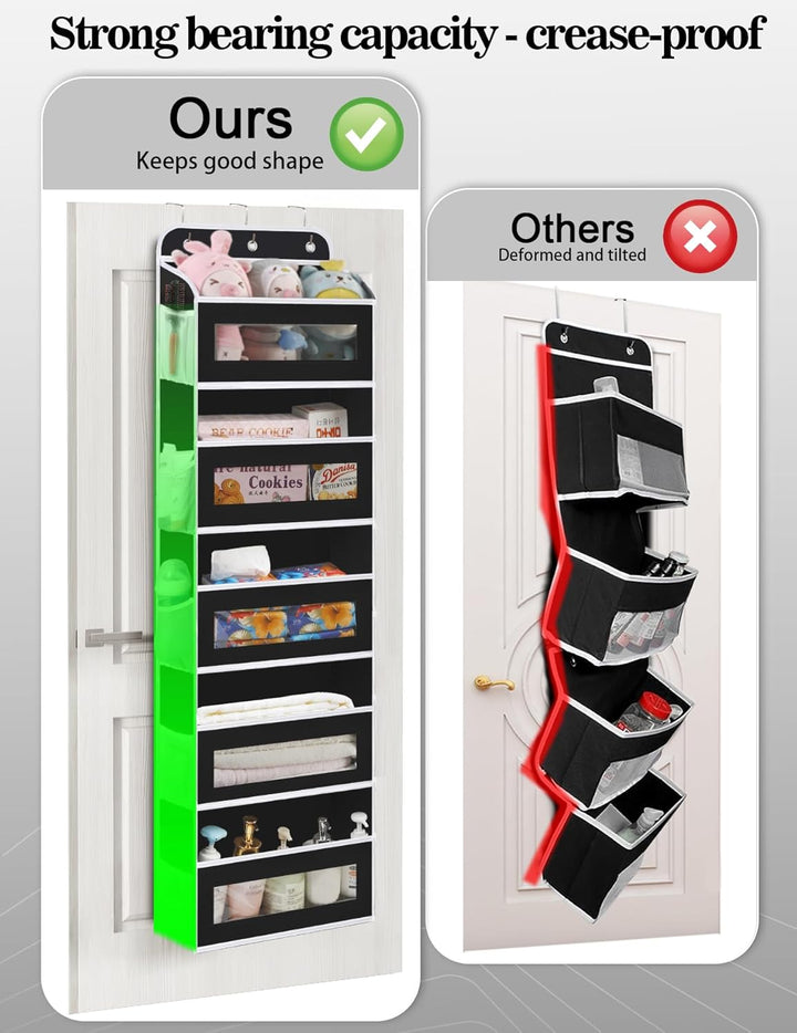KYEVIS Over The Door Organizer Storage, 5 Shelves Door Organizer Hanging with 10 Mesh Pockets, Behin