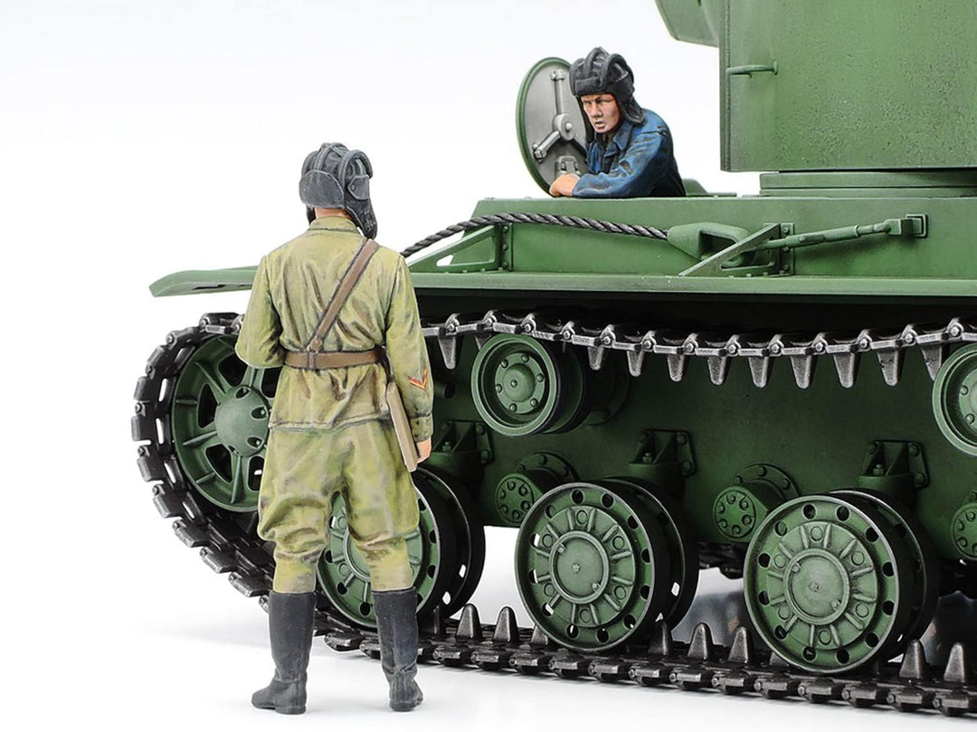 Tamiya 35375 1:35 Rus. Sw. Pz. KV-2 Gigant 152mm-originalgetreue Nachbildung, Modellbau, Plastik Bau