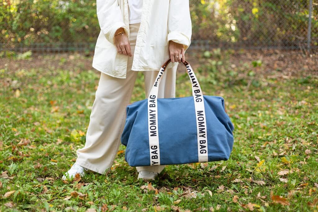 CHILDHOME, Mommy Bag, Wickeltasche, Mutterschaft, Reisetasche Indigoblau Mommy Bag Signature, Indigo
