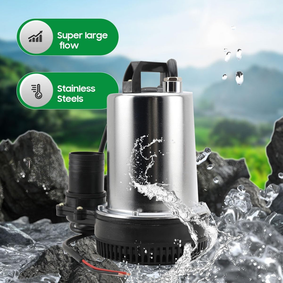 Tauchpumpe 12V, 160W Tauchwasserpumpe, Wasser Brunnenpumpe Eintauchtiefe von 0,5m-8m, Tauchpumpen Mi