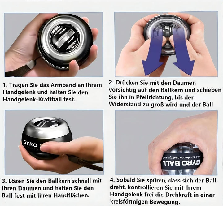 Gyroball, Handgelenktrainer-Ball,Handgelenkstärker,5-stufiger Widerstands/gyroskopischer Handtrainer