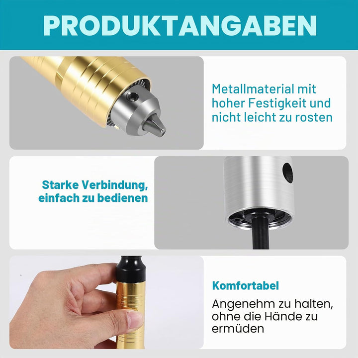 Drehschleifer Werkzeug Flexible Flex Welle Passt+ 0,3-6,5mm Handstück Für Bohrmaschine Drehwerkzeug