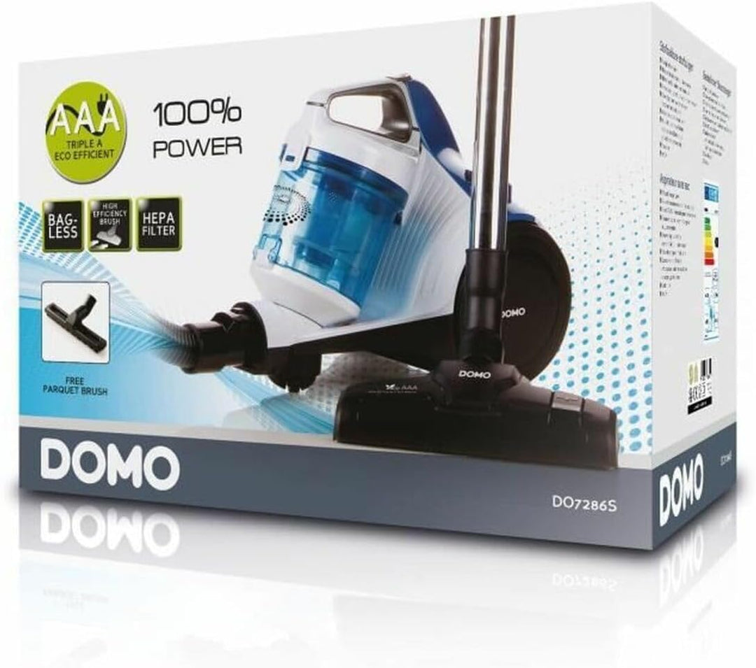 DOMO DO7286S Staubsauger ohne Beutel - Zyklonsystem - HEPA-Filtersystem - Effiziente Eco-Bürste, Ril