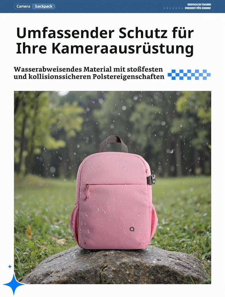 llano Kamerarucksack für DSLR/SLR/Spiegellose Kameras – Wasserabweisender Fotorucksack mit Laptopfac