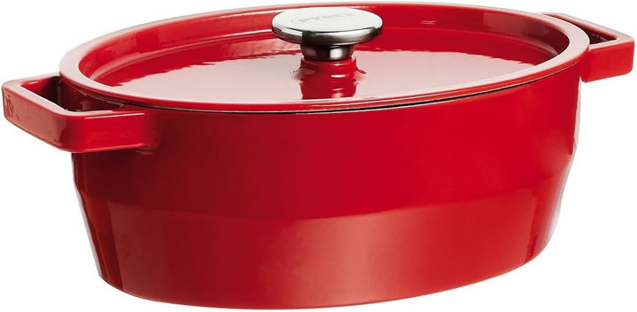 Pyrex Bratentopf, Gusseisen, rot