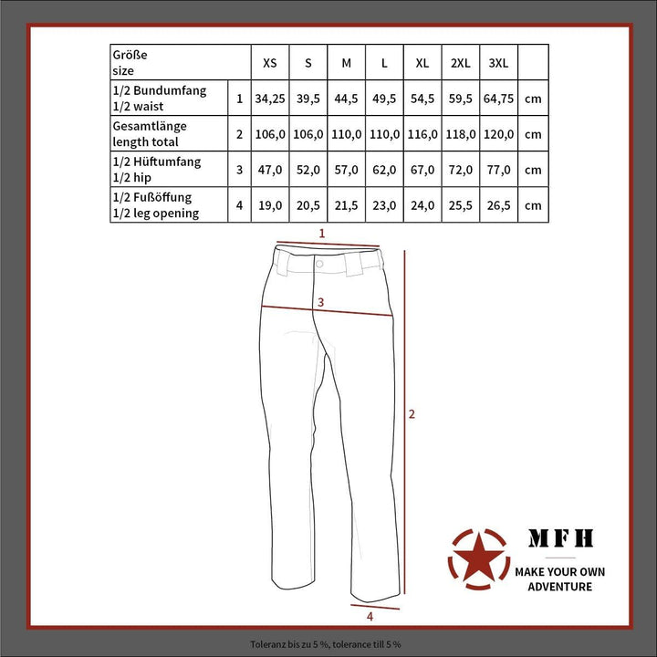 MFH Herren Kampfhose Us Bdu Rip Stop Hose, 6 Farben Desert, M EU