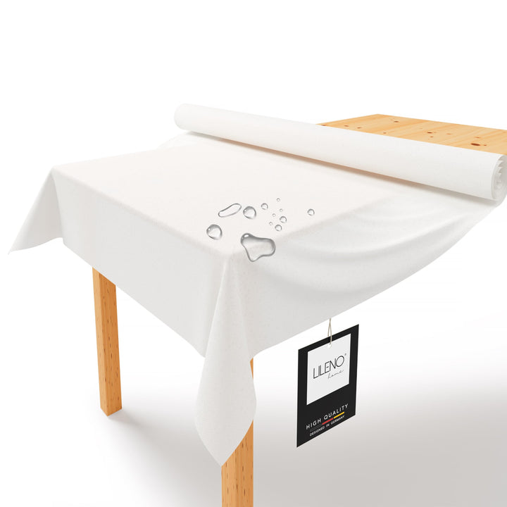 LILENO HOME Tischdeckenrolle 1,10 x 25 m - Tischdecke Weiss aus Vlies - Stoffähnlich, abwaschbare Ti