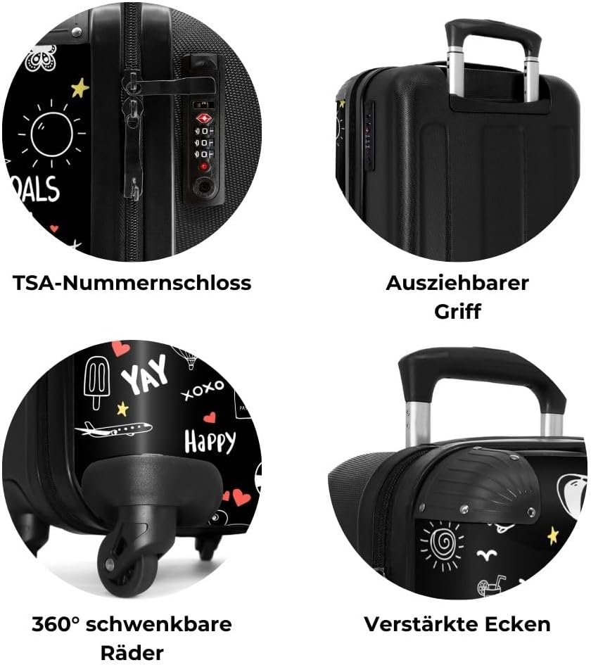 NoBoringSuitcases.com® Handgepäck, Hartschalenkoffer mit TSA Schloss, Trolley, Reisekoffer, Carry on