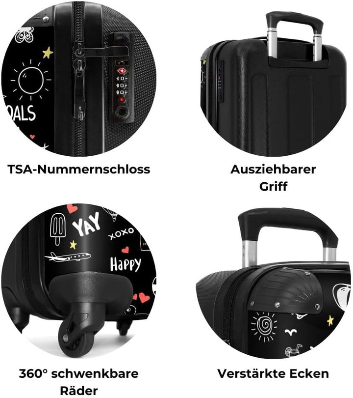 NoBoringSuitcases.com® Handgepäck, Hartschalenkoffer mit TSA Schloss, Trolley, Reisekoffer, Carry on