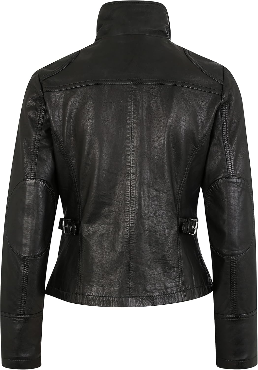 7eleven Damen Lederjacke Paris mit Zwei Brusttaschen Black 36 Schwarz, 36 Schwarz