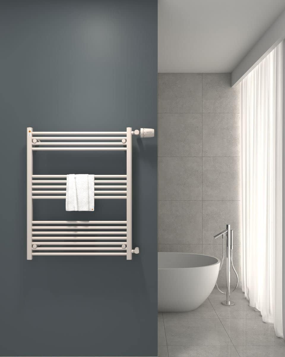 Premium Badheizkörper Weiss 800x1000 mm – Moderner Handtuchwärmer mit schneller Heizleistung (Seiten