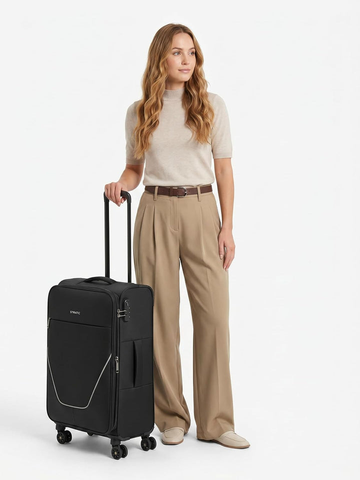 Stratic taska Koffer & Trolleys | Koffer Gross aus leichtem Polyester mit Dehnfalte, 4 Rollen, einem
