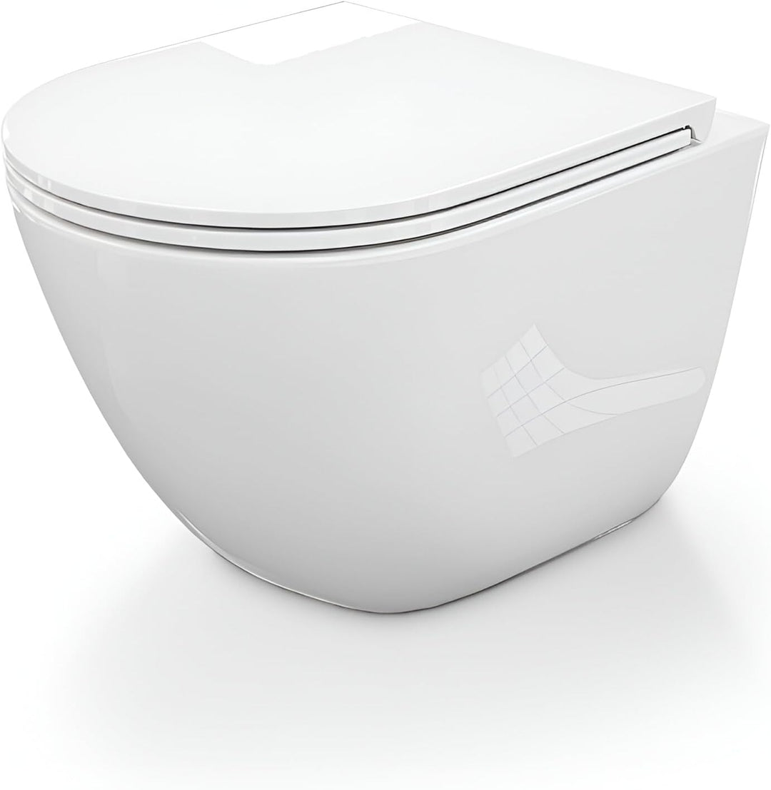 LAVITA Wand-WC Monobowl 3.0 Hänge Toilette Toilettendeckel mit Absenkautomatik & Metallscharniere To