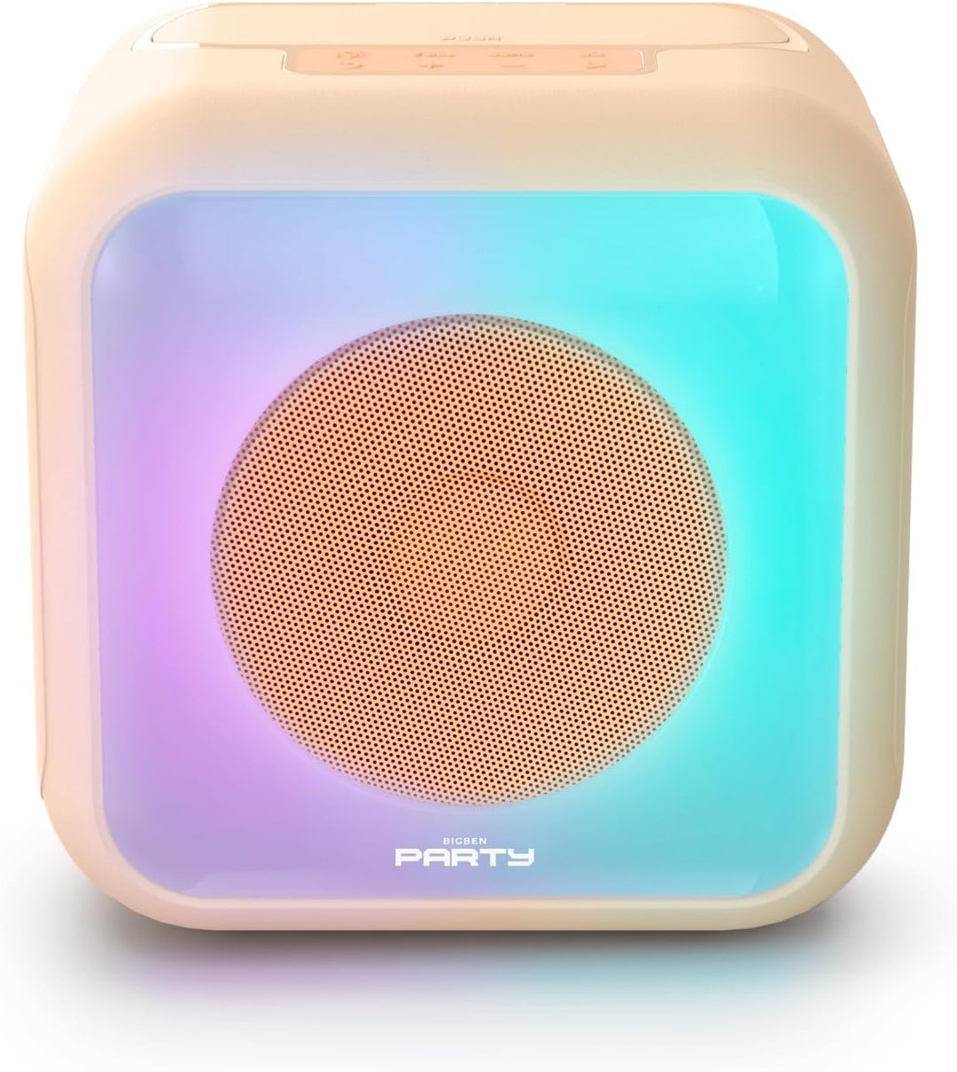 BIGBEN PARTYBTKMP Karaoke-Bluetooth-Lautsprecher mit Mikrofon, Gesamtmusikalische Leistung 30 W, 2 M