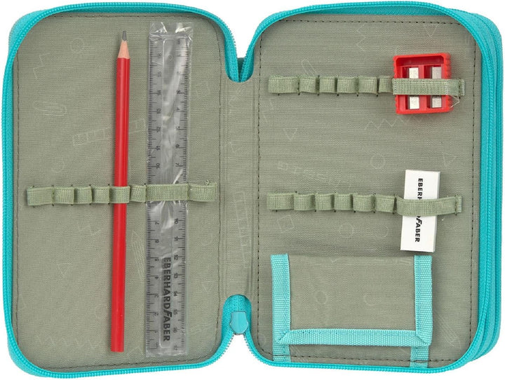 LÄSSIG Federmäppchen Unique School Triple Pencil Case Slim Unique Turquoise türkis