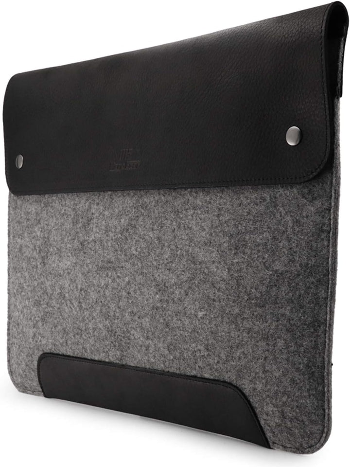MegaGear MacBook-Tasche aus echtem Leder und Fleece, Laptop-Hülle für MacBook Pro und MacBook Air Hü