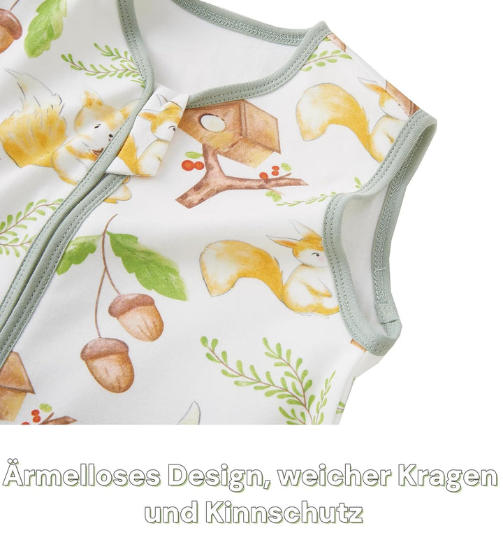 Chilsuessy Baby Schlafsack mit Beinen 1.5 Tog Schlafsack 100% Baumwolle Ganzjahres Schlafsack mit Fü