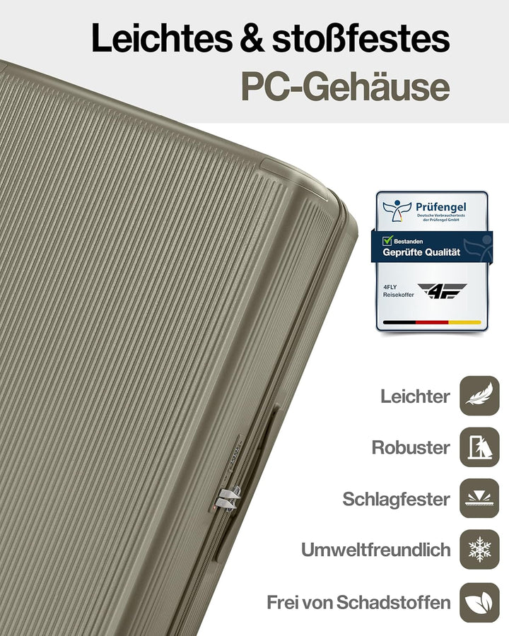 Leichter Premium Hartschalen-Reisekoffer L - Gross 68 cm (67L) – Trolley Koffer mit TSA-Schloss, 4 S