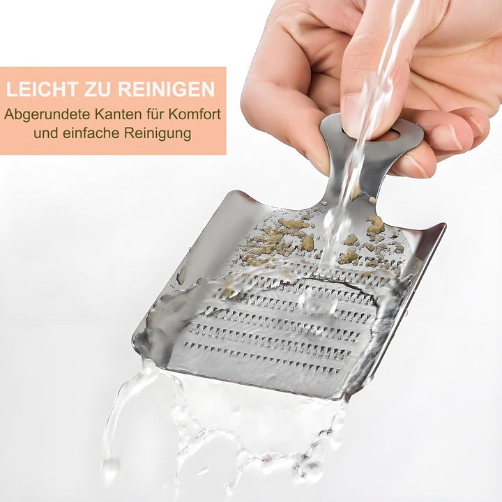 Edelstahl Ingwerreibe, Knoblauchreibe, Ingwer Knoblauch Wasabi-Reibe, Silber Crusher Knoblauchpresse