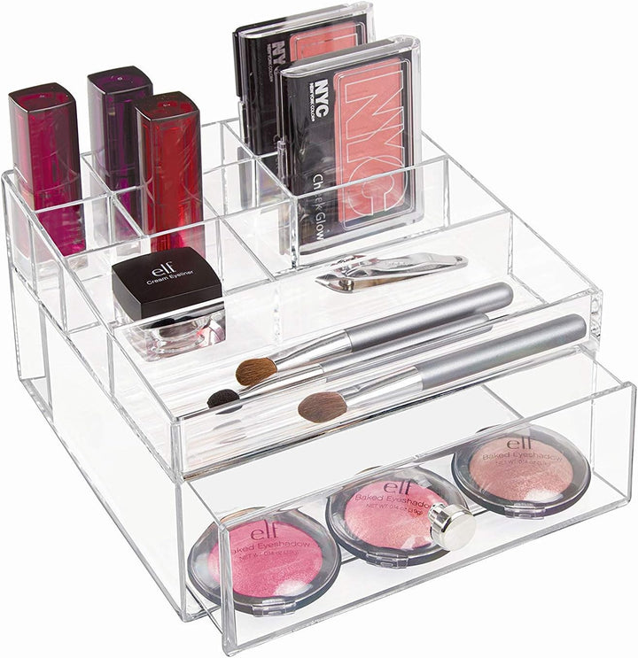 iDesign 37360EU Clarity Kosmetik-Organizer mit Schublade, durchsichtig, Kosmetik-Organizer mit Schub