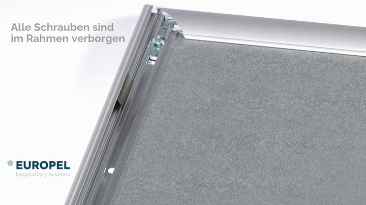 Europel leichte Klapprahmen DIN A3, Easy-Click System, Profil 25x11 mm, Farbe Gold, eloxierte Alumin