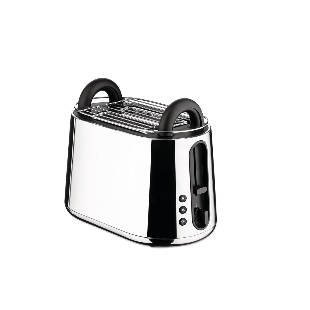 Alessi Toru NE03 B – Elektrischer Designer-Toaster, aus Edelstahl 18-10 und Thermoplastischem Harz,