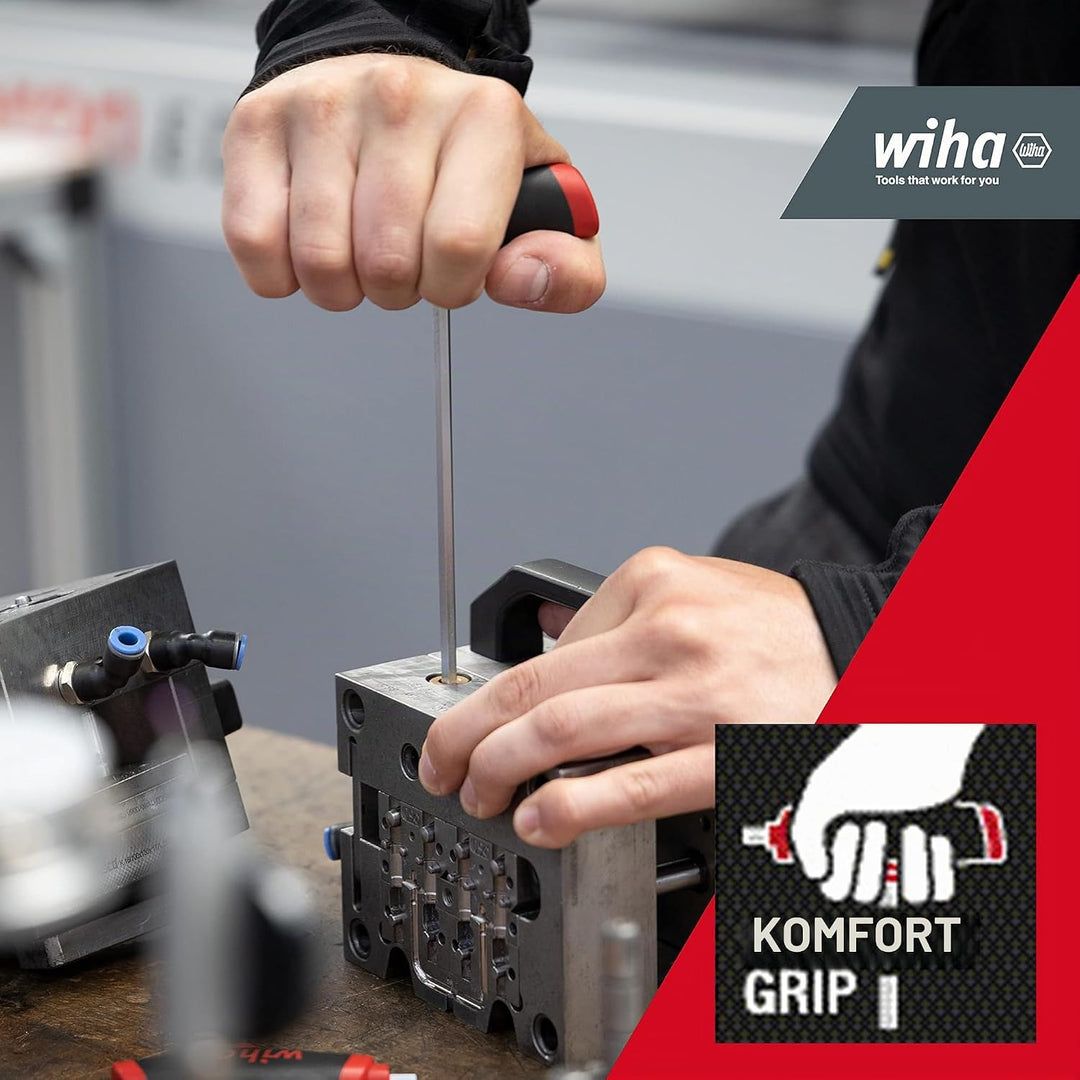 Wiha Stiftschlüssel Set mit Quergriff 6-tlg. I ComfortGrip Sechskant mit Seitenabtrieb I Satz 2,5 -