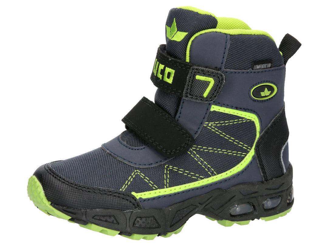 Lico Jungen Pelle V Blinky Stiefelette 25 EU Marine Schwarz Lemon, 25 EU Marine Schwarz Lemon