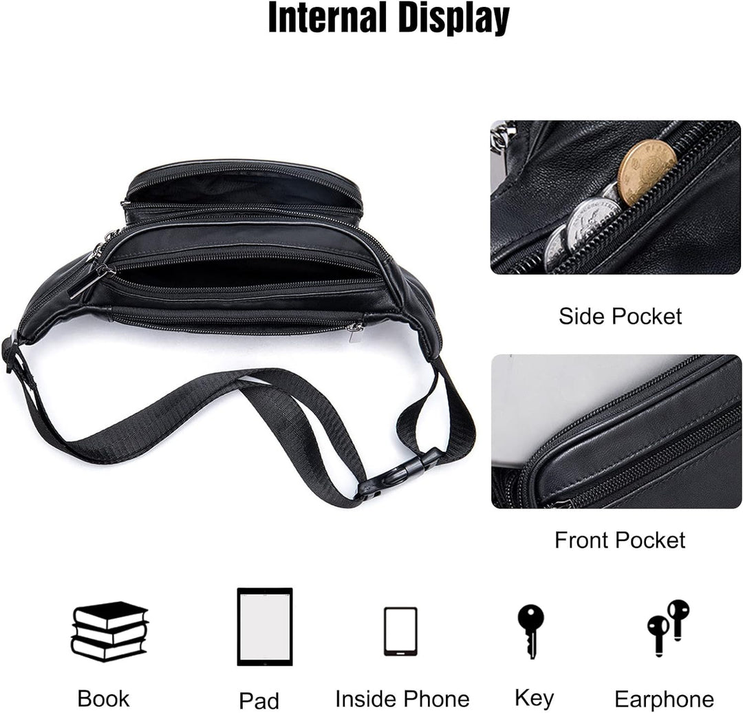 FANDARE Bauchtasche Brusttasche Gürteltasche Hüfttasche Sport Leder Sling Bag Damen Umhängetaschen H