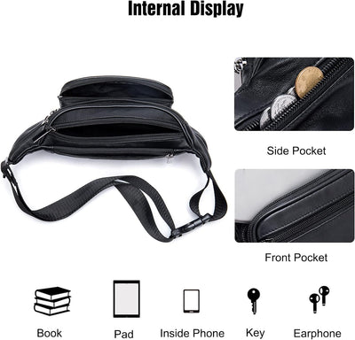 FANDARE Bauchtasche Brusttasche Gürteltasche Hüfttasche Sport Leder Sling Bag Damen Umhängetaschen H