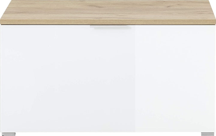 Germania Schuhbank 3972-242 GW-TELDE, in Navarra-Eiche-Nb./Weiss, Klappe mit Glasfront, 89 x 49 x 40