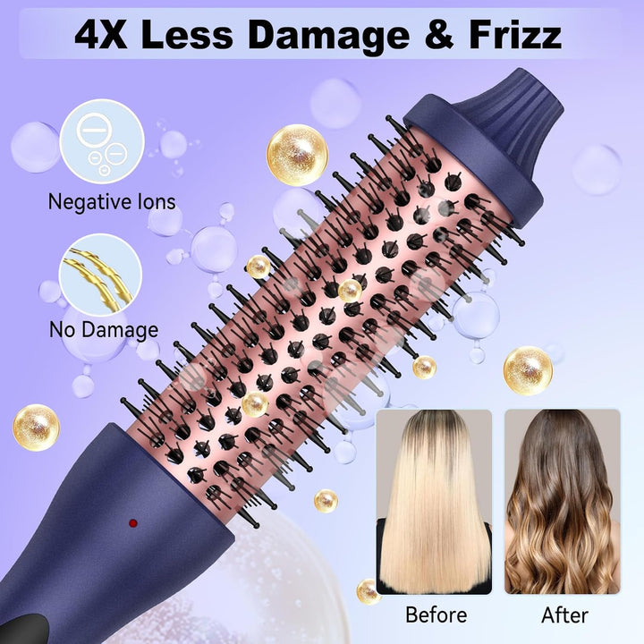 Thermal Brush 38mm, Thermobürste Wärmebürste 3 in 1, UKLISS Lockenbürste LCD-Anzeige 120-210℃, Rundb