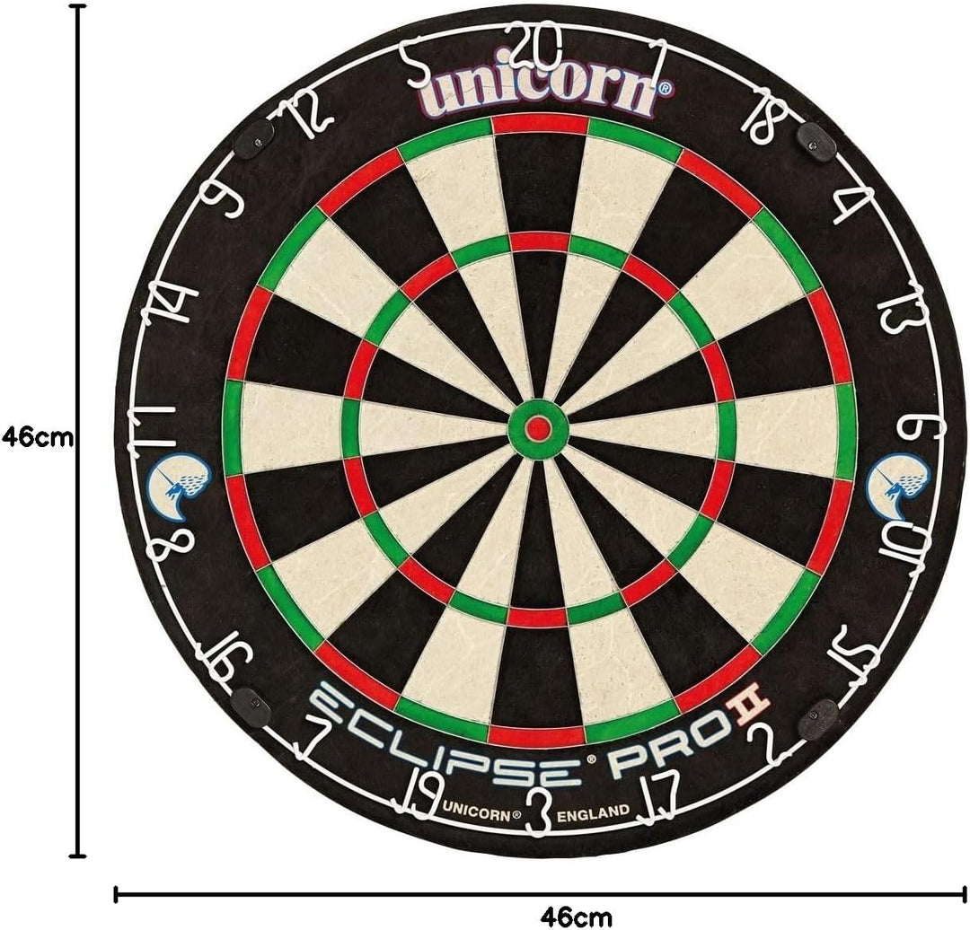 Unicorn Eclipse Pro Dartscheibe mit 2 Borsten und professionellem Sisal und High Definition Spider,