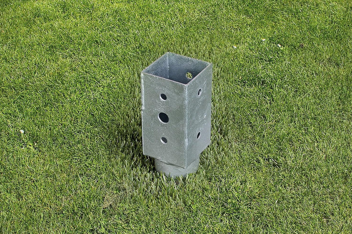 Alberts 208370 Einschraub-Bodenhülse | für Vierkantholzpfosten | feuerverzinkt | 71 x 71 mm | Gesamt
