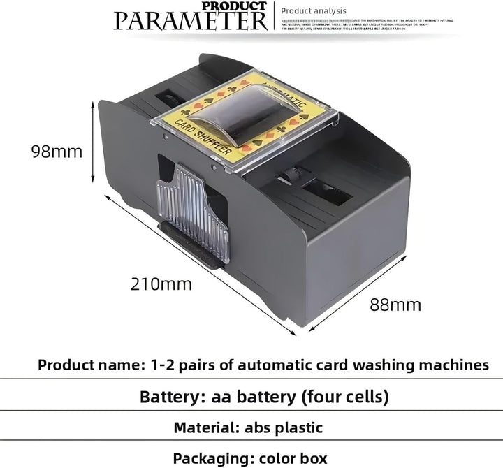 Automatischer Kartenmischer für 1-2 Kartendecks, Kompatibel mit UNO, Poker, Skyjo, Skip BO, Elektris