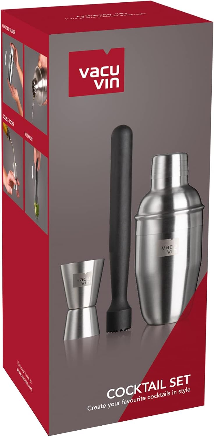 Vacu Vin Cocktail Set - 3 wesentliche Werkzeuge für das Bartender-Set - Mixologen und Home-Bar-Enthu