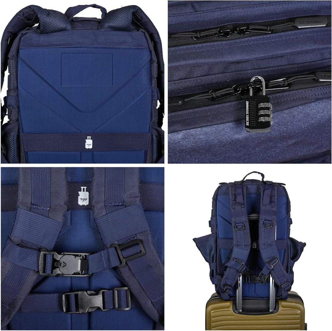 ELITRAINX V2 Militär-Rucksack, 45 l, wasserdicht, Cross-Training, Reisen, Sport, Fitnessstudio, trag