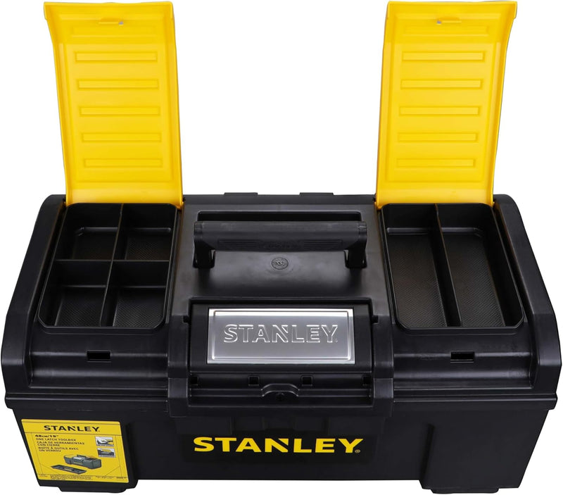 Stanley Werkzeugbox Basic (49 x 27 x 24 cm, Werkzeugorganizer mit Schnellverschluss, schwere Ausführ