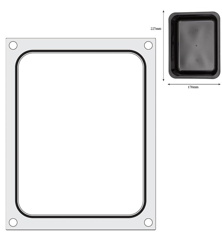 HENDI Schalensiegler, kompakt, mit Aluminiummatrize, zum Verschliessen von Lebensmittelverpackungen,