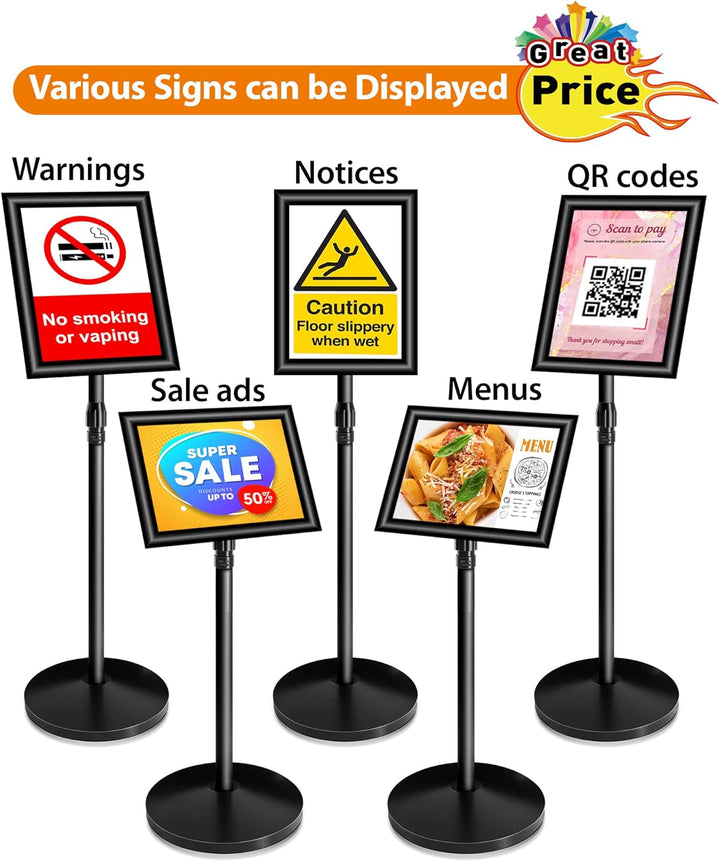 VAIIGO A4 Infoständer Höhenverstellbar Aluminium DIN A4 Plakatständer Informationsständer Präsentati