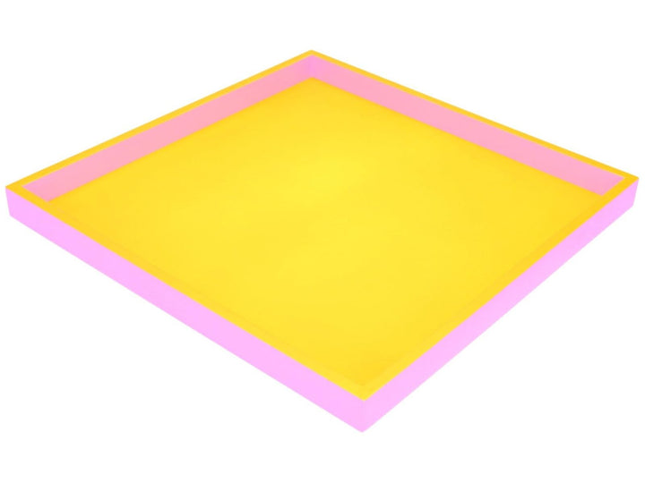 Gift Company Neo, Tablett, quadratisch (32x2,5x32cm), 2 farbig, gelb/rosa