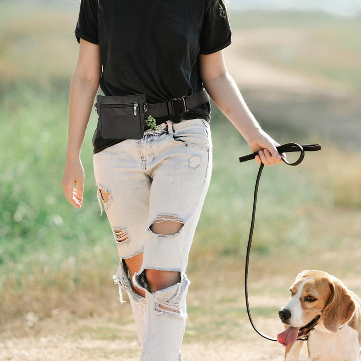 Leckerlitasche für Hunde mit Kotbeutel, Schwarz | Futterbeutel, Bauchtasche für Hunde Zubehör, Appor
