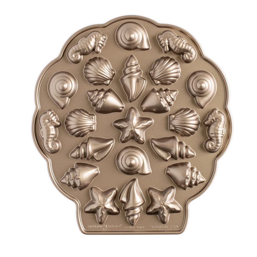 Nordic Ware Seashell Bites Pan, Original Gugelhupfform aus Aluminiumguss, offizielle Gugelhupf-Kuche