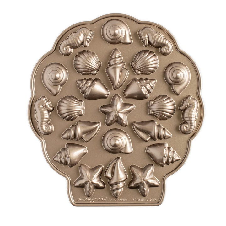 Nordic Ware Seashell Bites Pan, Original Gugelhupfform aus Aluminiumguss, offizielle Gugelhupf-Kuche
