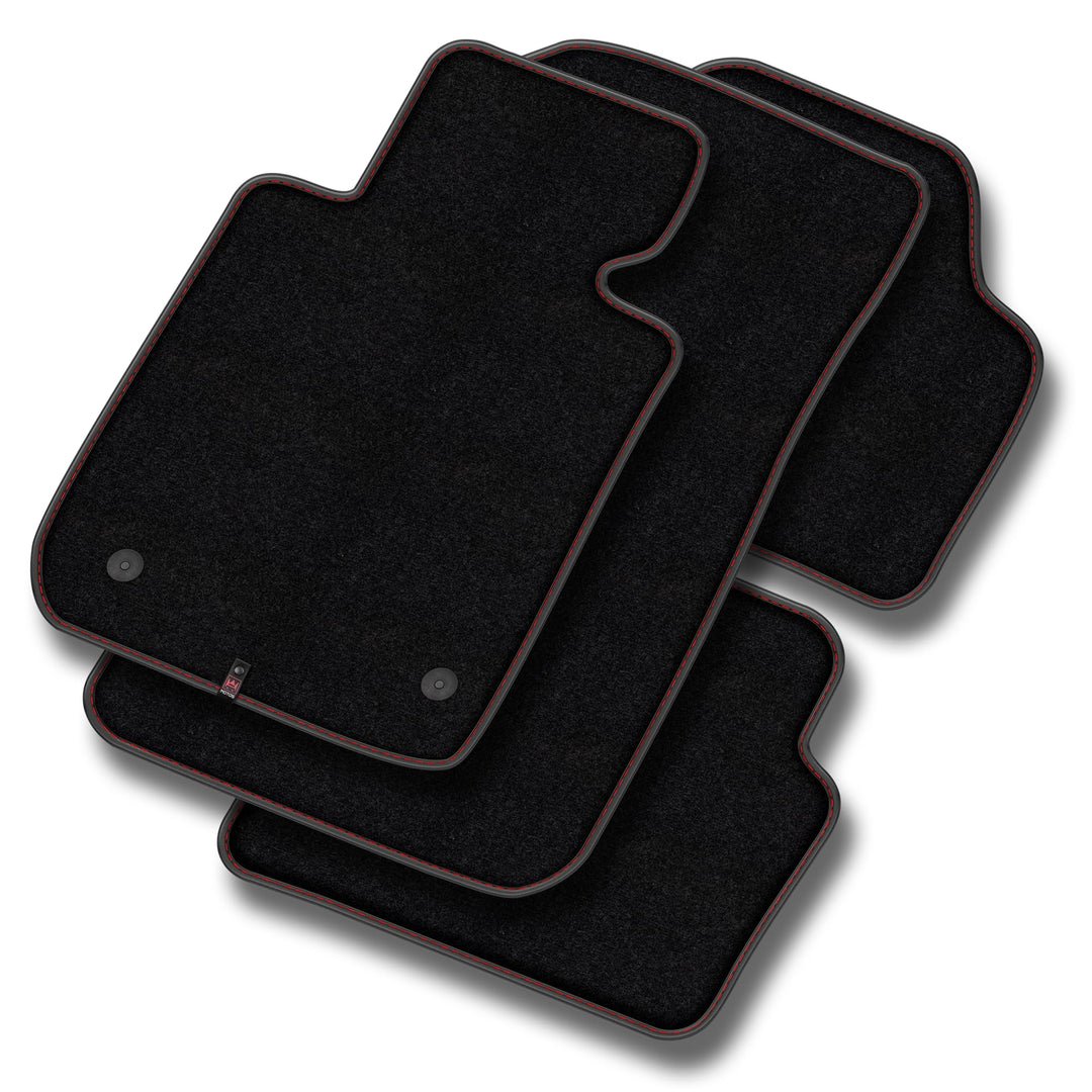 M MOTOS Velours Premium fussmatten Auto kompatibel mit Volkswagen Polo IV 2002-2009 - Premium, Leder