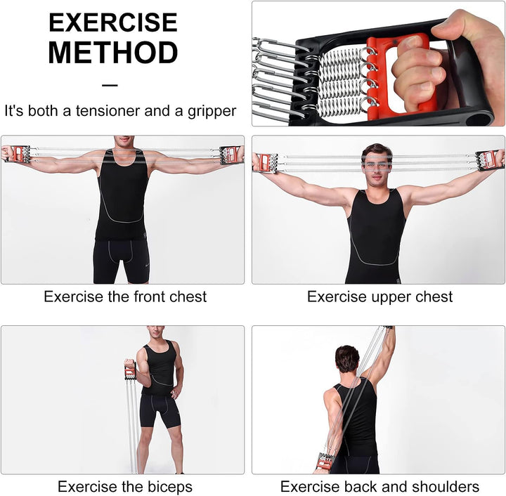 Chest Expander Verstellbar, Fitness Expander, Brust Expander für Männer &amp; Frauen, mit 5 Frühjahrs-Mu