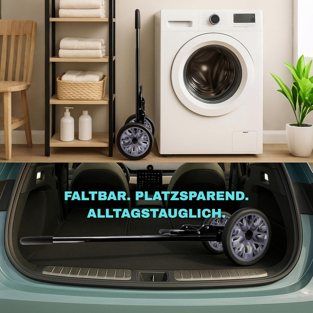 Allyson Einkaufstrolley klappbar – grosser 45L Shopping Trolley mit geräuschlosen Rädern, wasserdich