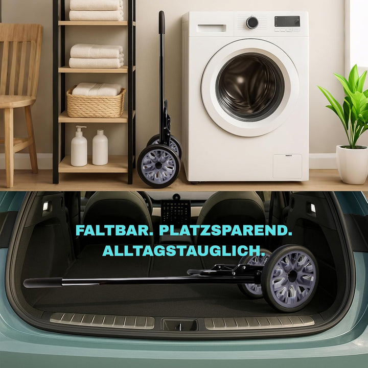 Allyson Einkaufstrolley klappbar – grosser 45L Shopping Trolley mit geräuschlosen Rädern, wasserdich