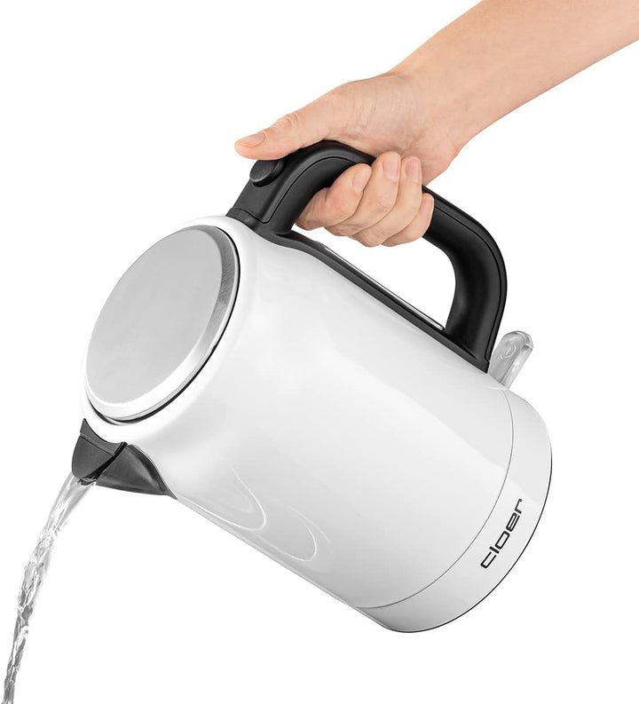 Cloer 4521 Wasserkocher Edelstahl, 2200 W, Wasserstandsanzeige, Trockengeh- und Überhitzungsschutz,