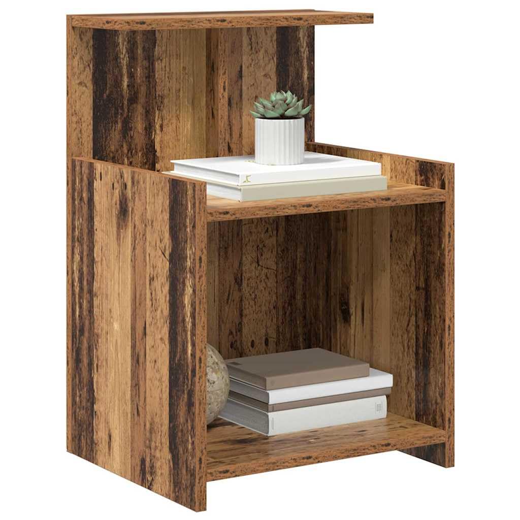 vidaXL Bett Schränke 2 STK Altes Holz 40x35x60 cm Holzwerkstoff, Altes Holz